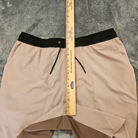 Vuori Men's Athletic Shorts in Cream and Brown - Picture 10 of 11